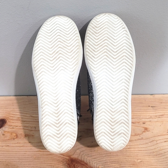 Steve Madden Serena Mixed Media High Top Sneakers NY90 Glitter Zip Shoes… - Picture 5 of 12